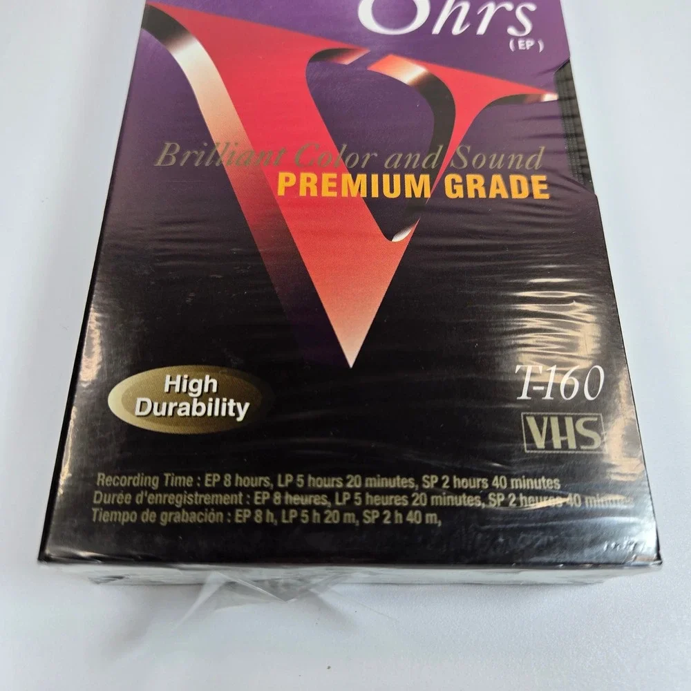 Sony T-160 Premium Grade VHS Blank Tape 8 Hours EP High Durability T-160VF New